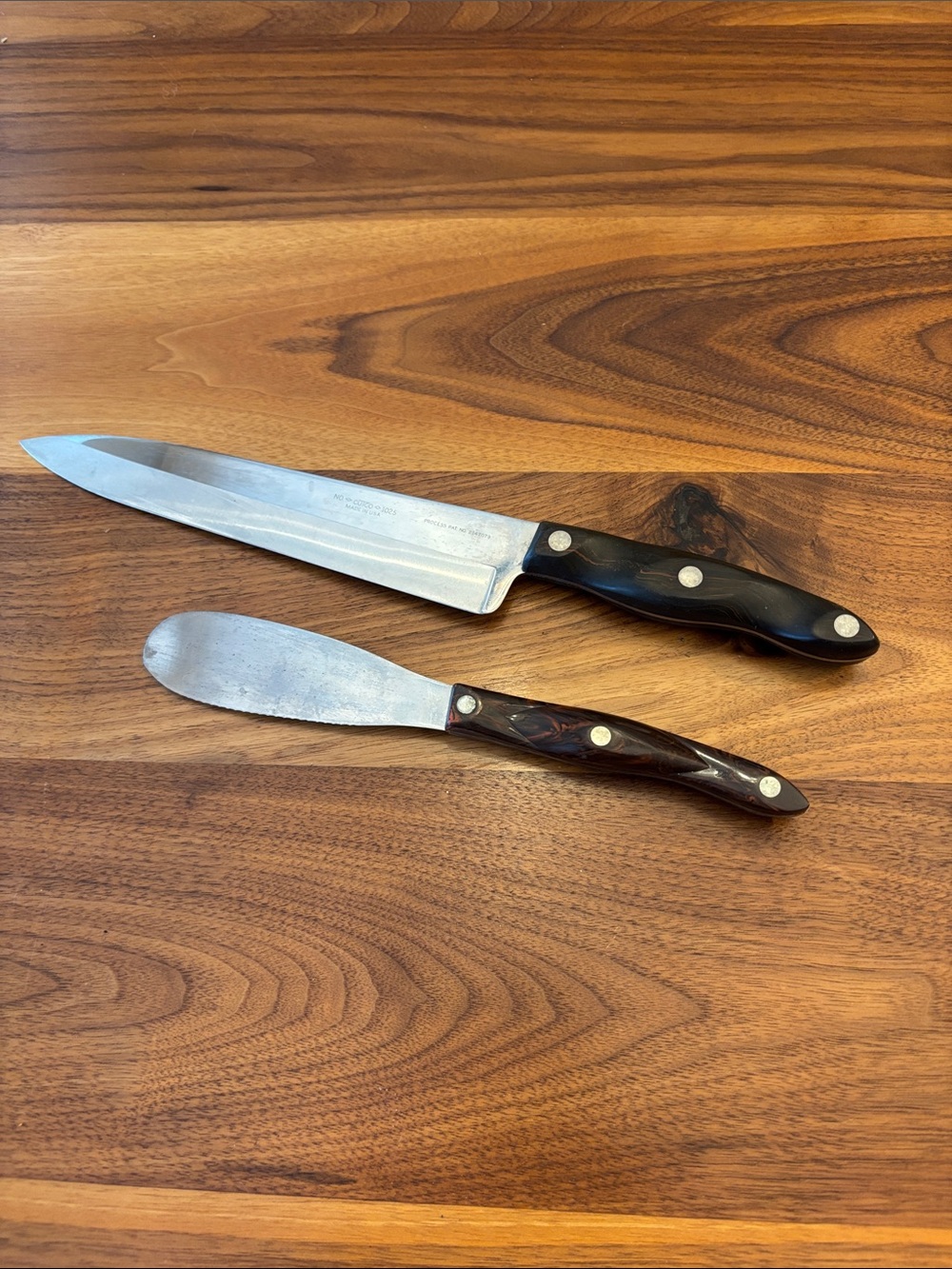 Cutco Set of Knife and Spreader Brown Handle